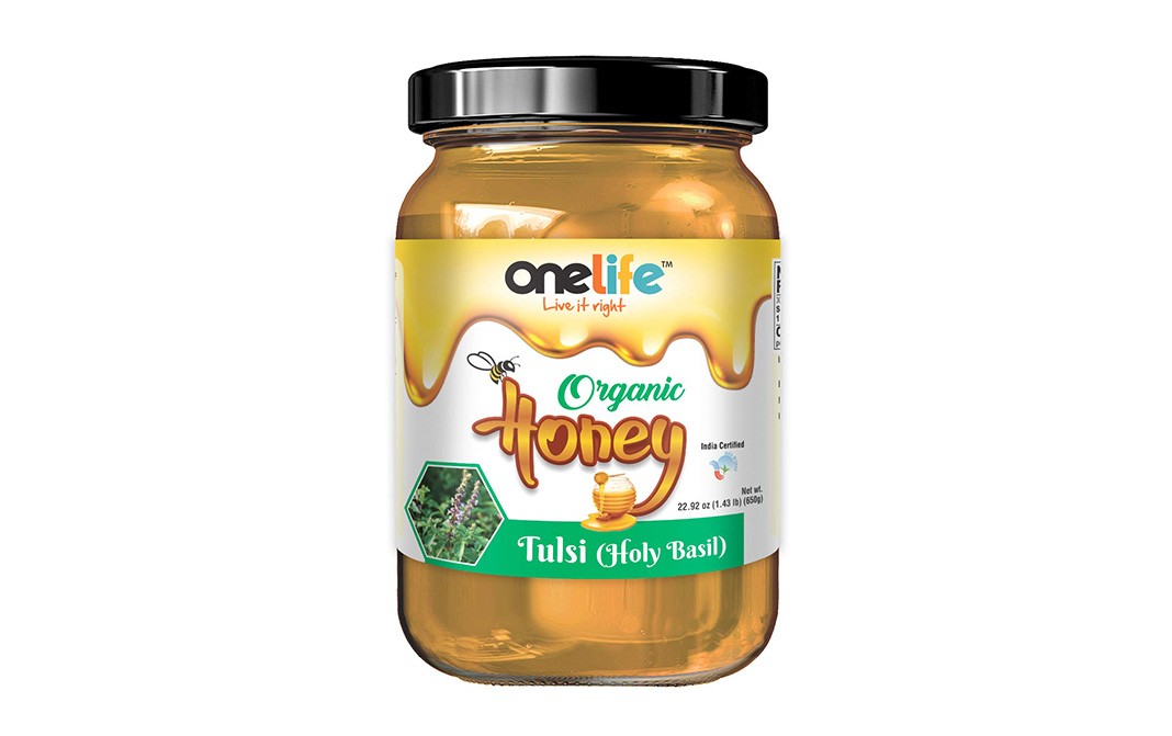 Onelife Organic Honey (Tulsi Holy Basil)  Glass Jar  650 grams
